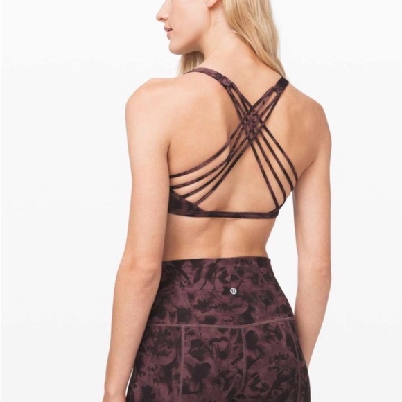 lululemon athletica Other - Lululemon Women’s Free To Be Wild Sports Bra Purple Floral Size 6